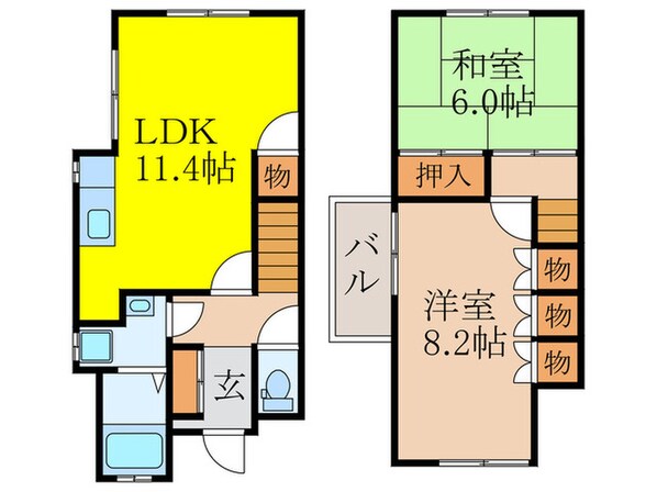 川西市萩原3-5-7貸家の物件間取画像